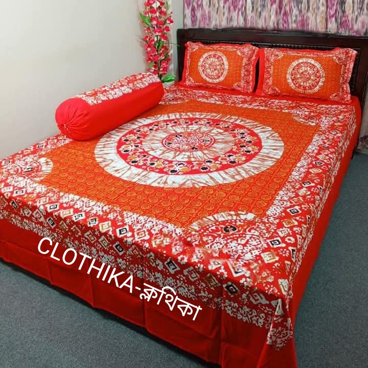 Picture of New Luxury Panel Bedsheet King size(8feet×7.5feet) with 2 pillows cover & 1side pillow cover for home decorations.