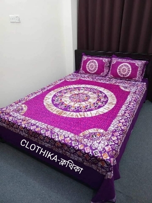 Picture of New Design Panel Bedsheet kkng size(8feet×7.5feet) with 2 pillows cover for home decorations
