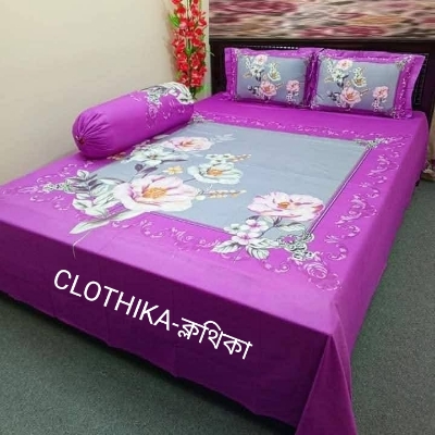Picture of Premium Quality Panel Bedsheet king size(8feet×7.5feet) with 2 pillows cover & 1side pillow cover for home decorations