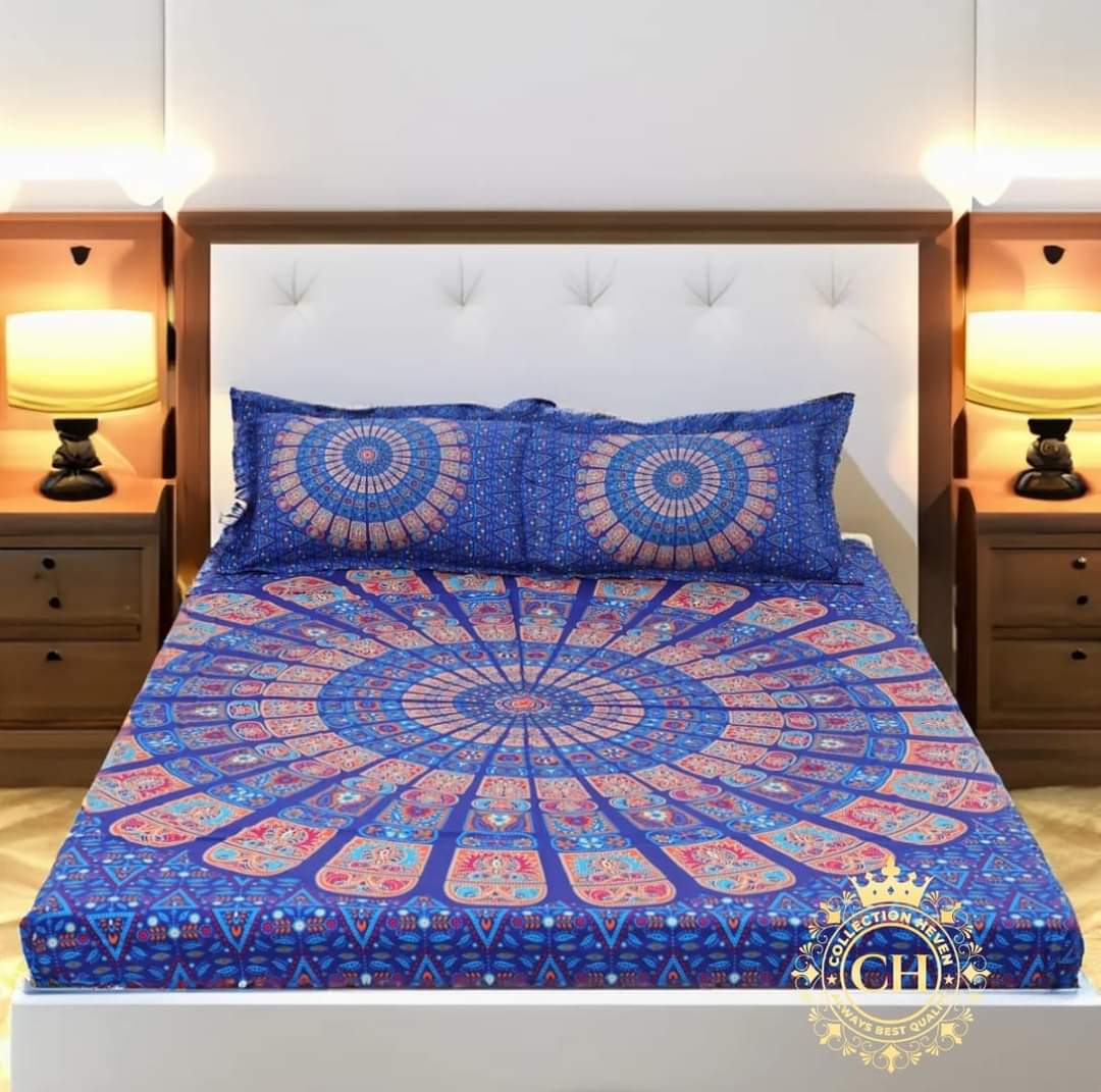Picture of Premium Quality Panel Bedsheet king size(8feet×7.5feet) with 2 pillows cover for home decorations