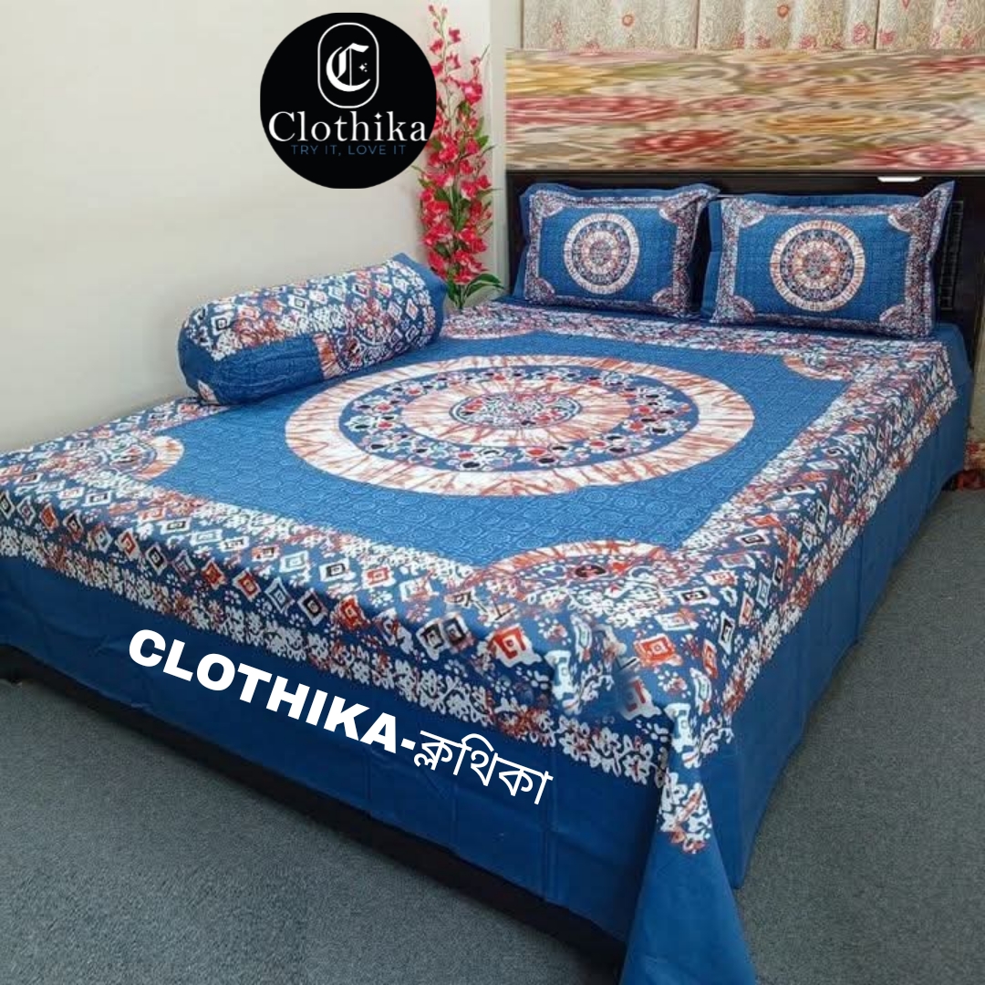 Picture of New Design Luxury Panel Bedsheet king size(8feet×7.5feet) with 2 pillows cover & 1side pillow cover for home decorations