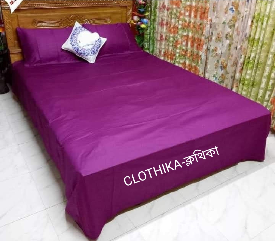 Picture of Premium Quality Solid Colour Twill Cotton Bedsheet King size(8feet×7.5 feet) with pillows cover for home decorations