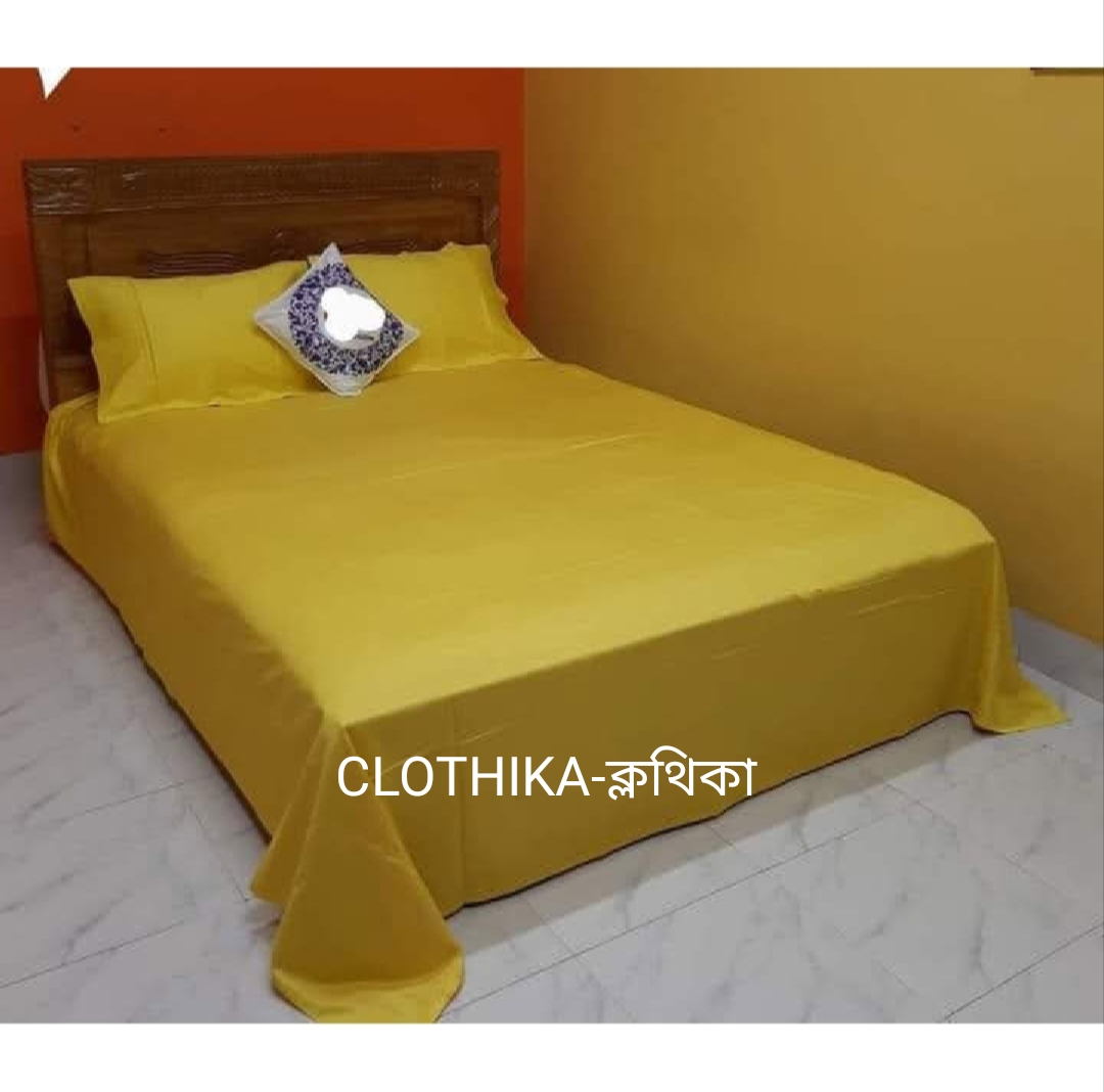 Picture of Premium Quality Solid Colour Twill Cotton Bedsheet King size(8feet×7.5 feet) with pillows cover for home decorations