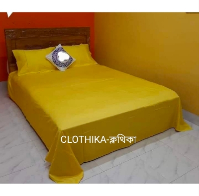 Picture of Premium Quality Solid Colour Twill Cotton Bedsheet King size(8feet×7.5 feet) with pillows cover for home decorations