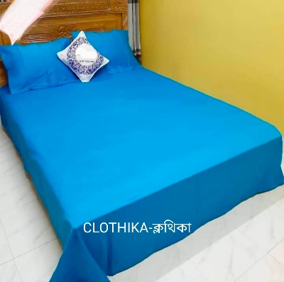 Picture of Premium Quality Solid Colour Twill Cotton Bedsheet King size(8feet×7.5 feet) with pillows cover for home decorations