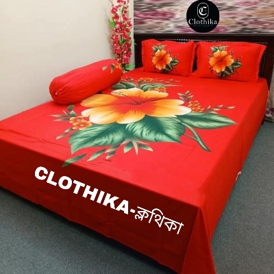 Picture of Premium Quality Luxury Panel Bedsheet king size(8feet×7.5feet) with 2 pillows cover & 1 side pillow cover for home decorations