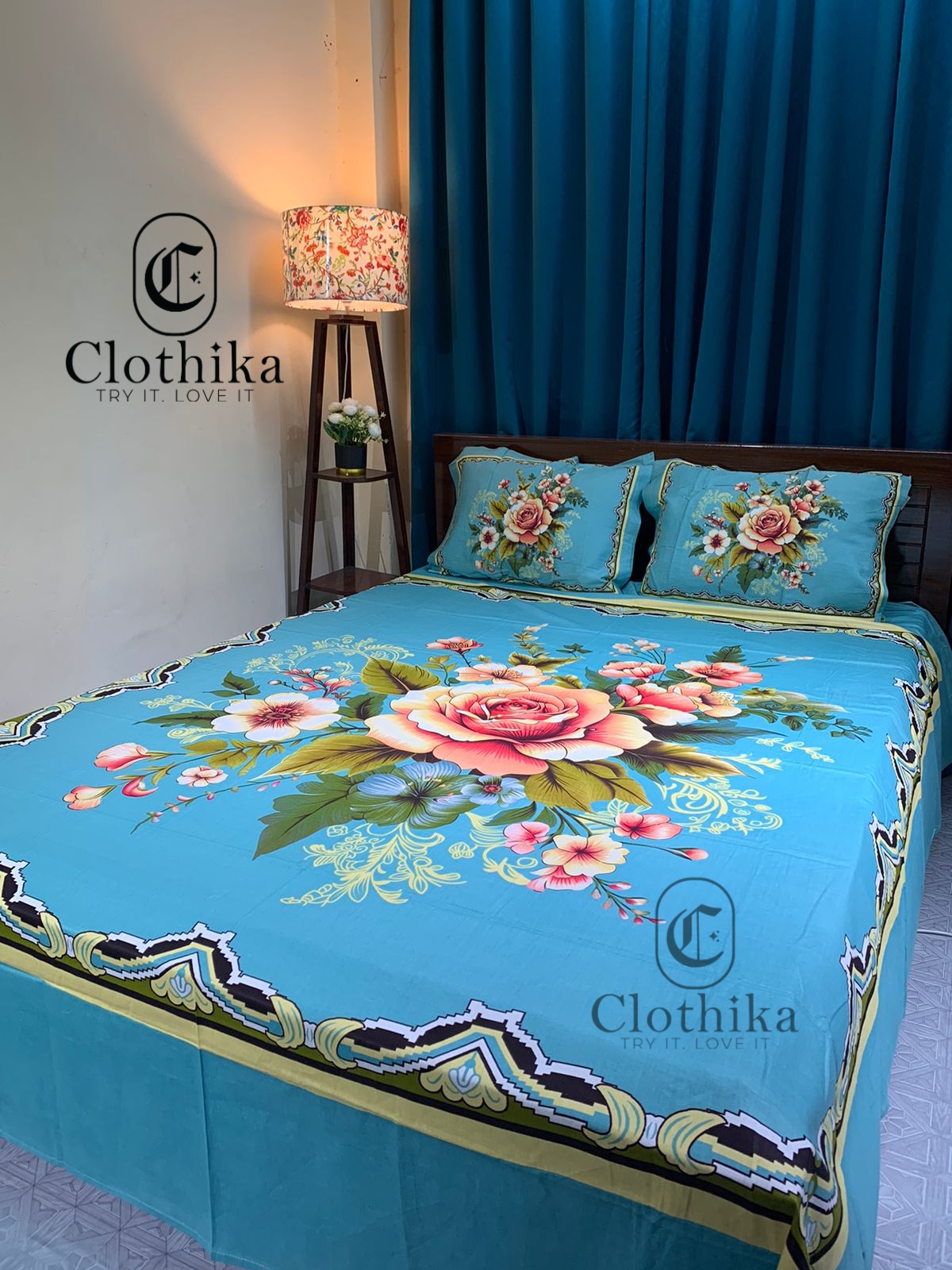 Picture of New Design Luxury Panel Bedsheet king size(8feet×7.5feet) with 2 standard size pillows cover for home decorations.