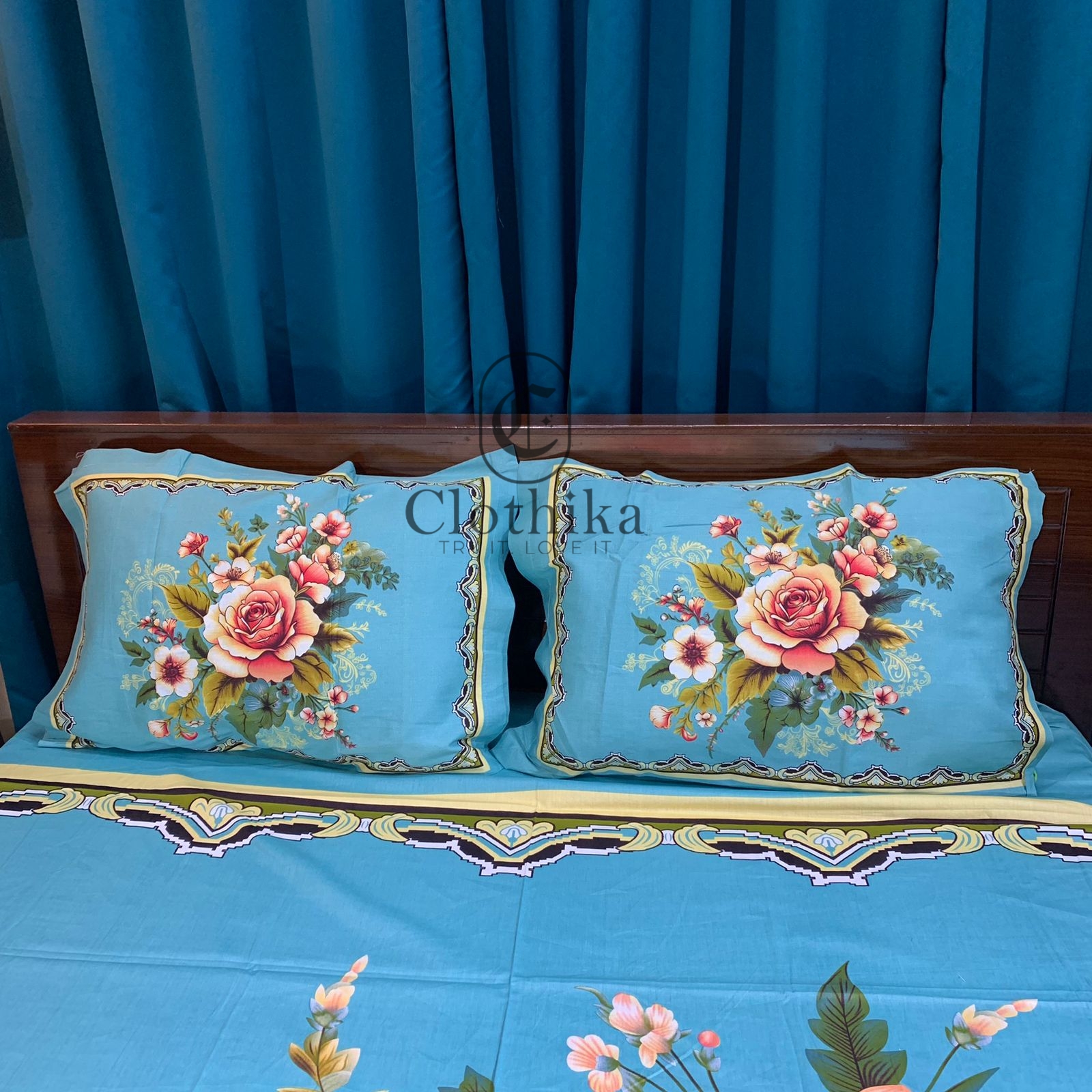 Picture of New Design Luxury Panel Bedsheet king size(8feet×7.5feet) with 2 standard size pillows cover for home decorations.