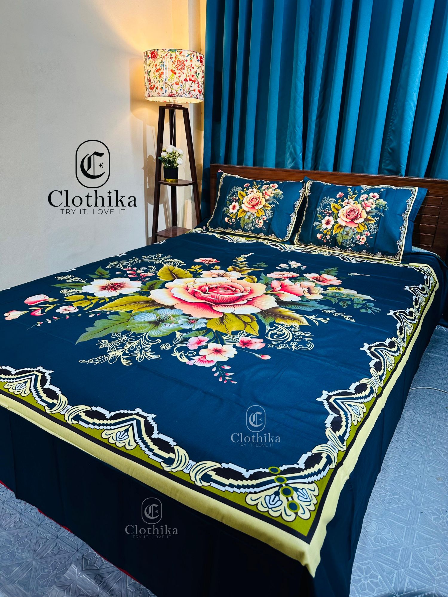 Picture of New Design Luxury Panel Bedsheet king size(8feet×7.5feet) with 2 matcing pillows cover for home decorations.