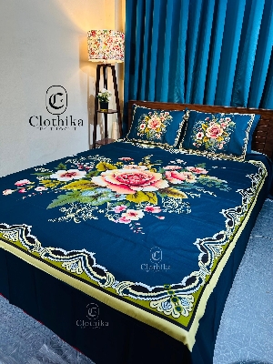 Picture of New Design Luxury Panel Bedsheet king size(8feet×7.5feet) with 2 matcing pillows cover for home decorations.