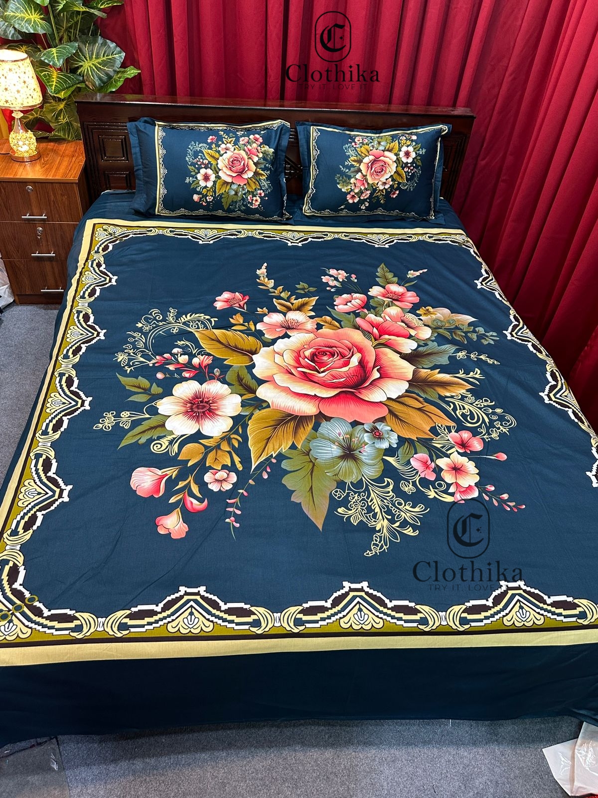 Picture of New Design Luxury Panel Bedsheet king size(8feet×7.5feet) with 2 matcing pillows cover for home decorations.