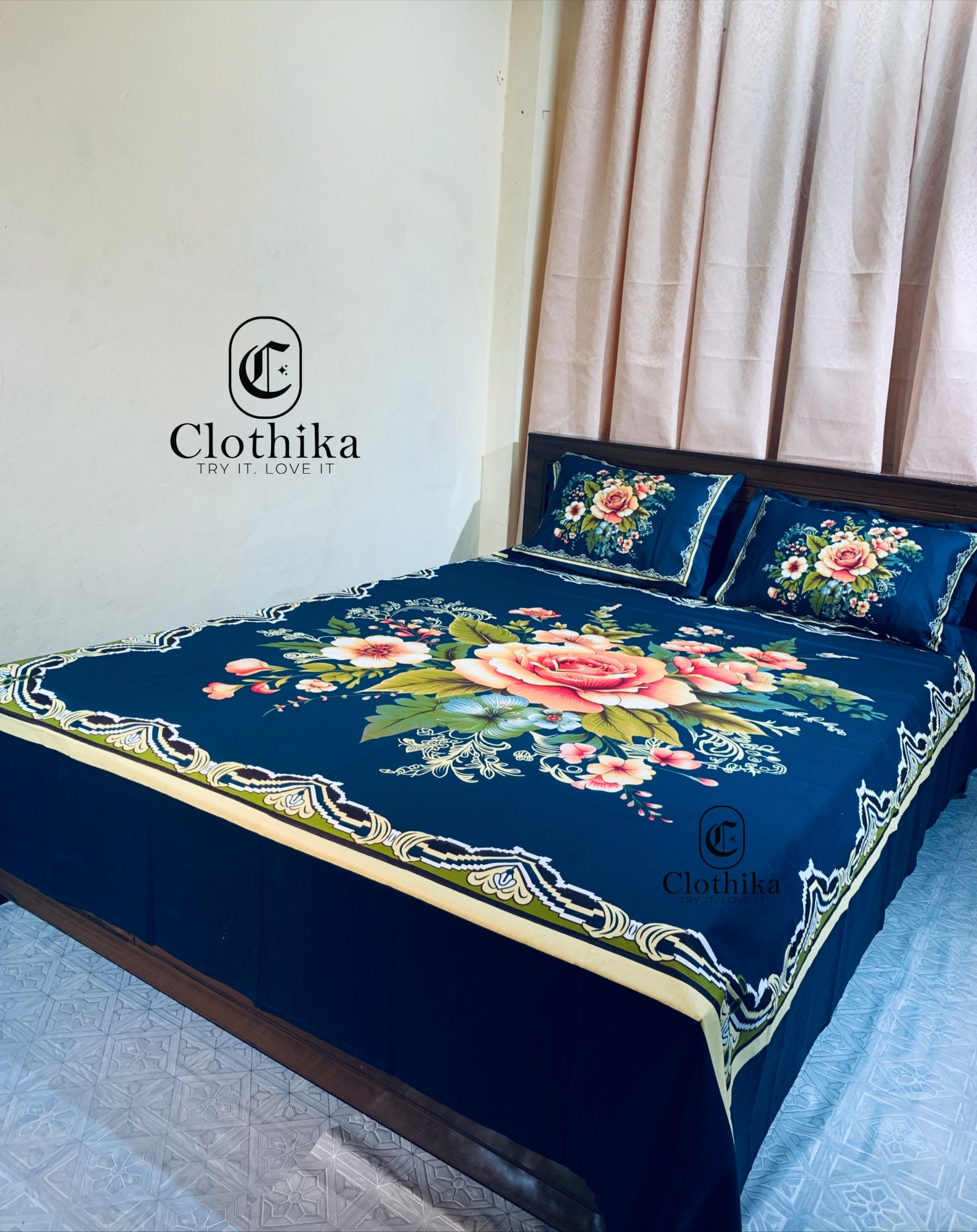 Picture of New Design Luxury Panel Bedsheet king size(8feet×7.5feet) with 2 matcing pillows cover for home decorations.