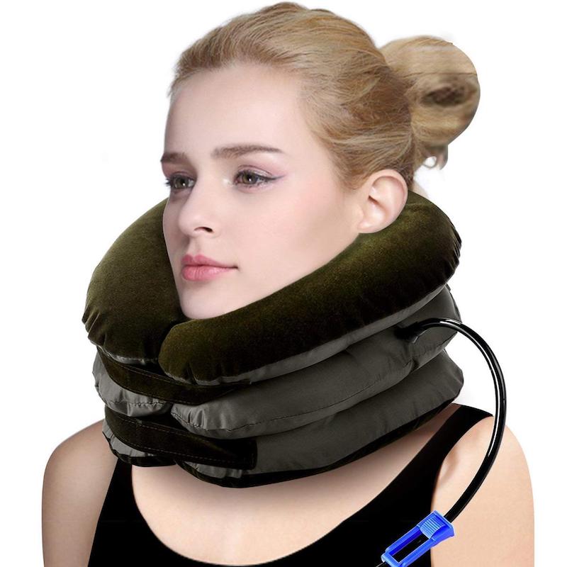 Picture of Neckline Pillow Pneumatic Air Bag 3 Tier Inflatable for Cervical Spine Neck Rest Support Massagers | Pillow Neck Pillow for Back Pain, Sleeping Travel, Car seat (1-Pcs)