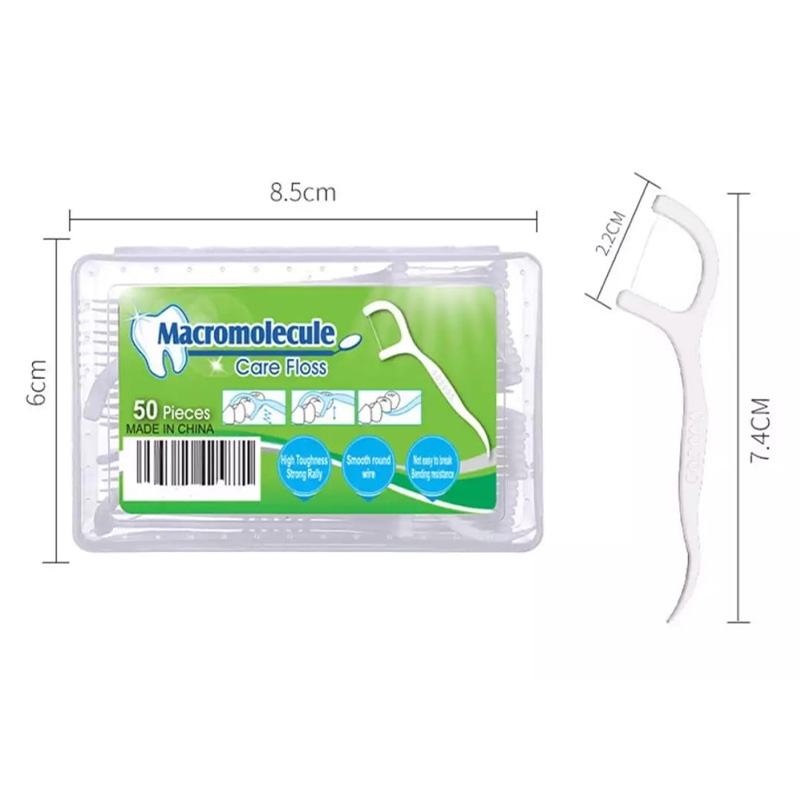 Picture of Procare Macromolecule Dental Floss Pick Toothpick Inner dental Cleaner Tooth Picks-50 pcs