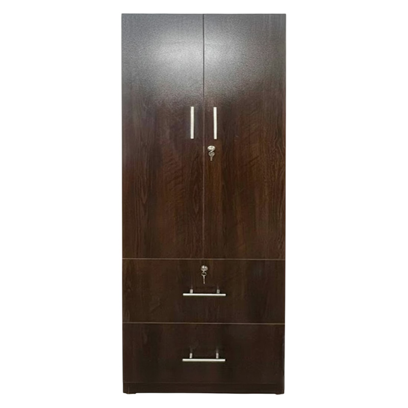 Picture of 2 Part Almirah with coat hanger shelf & 2 Locker Drawer Alamary / Laminated Board Wardrobe2 Door Almira - Best Quality Furniture