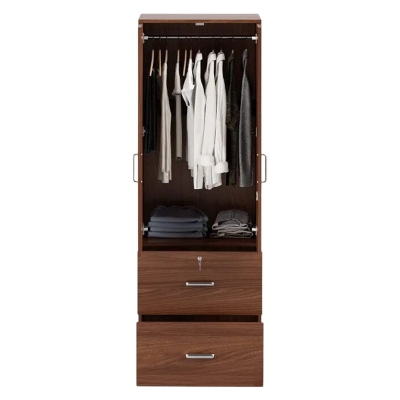 Picture of 2 Part Almirah with coat hanger shelf & 2 Locker Drawer Alamary / Laminated Board Wardrobe2 Door Almira - Best Quality Furniture