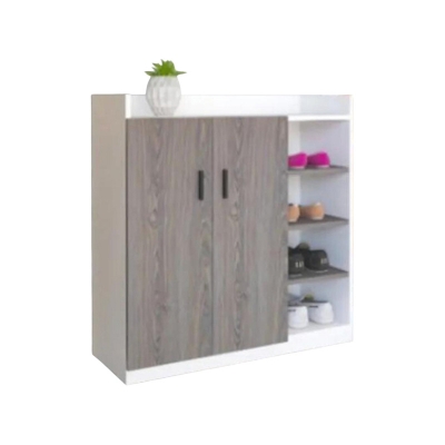 Picture of Best Quality Furniture Shoe Rack with Cover Shoe Shelf Laminated Board (Finish Color - Albino and White) - Minimalistic Sophistication