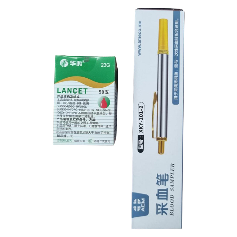 Picture of Stainless steel lancing pen with 50pis lancet point pen hijama cupping bloodletting pen acupuncture massage 1Pin
