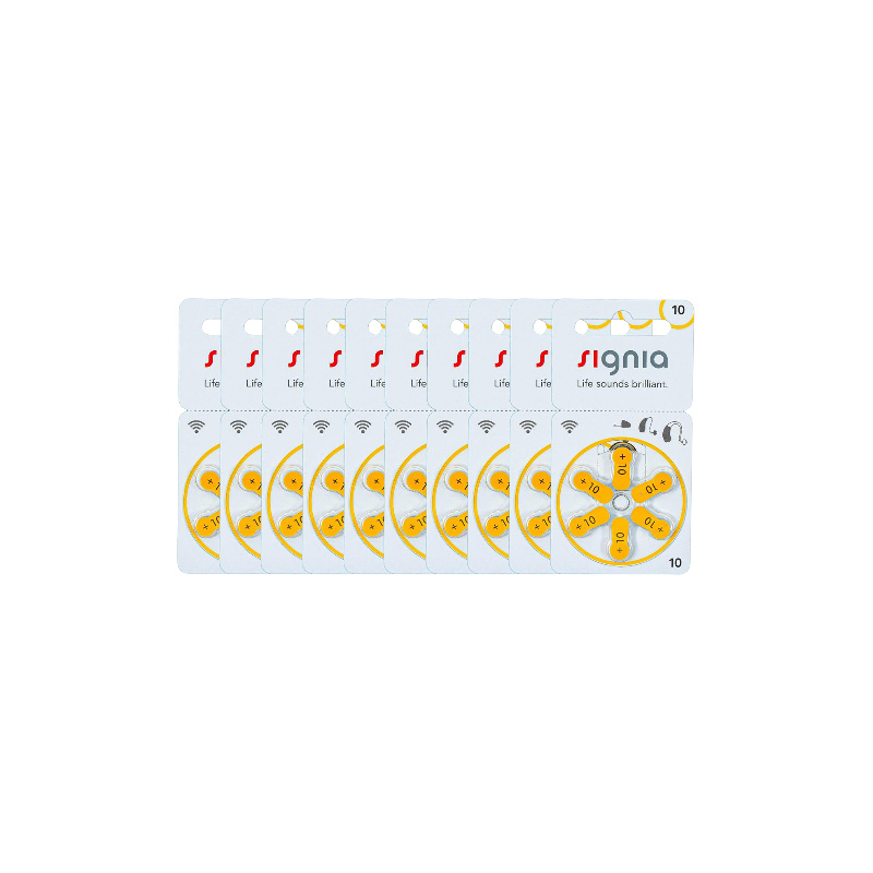 Picture of Signia Hearing Aid Battery Size 10 Pack of 6 Batteries
