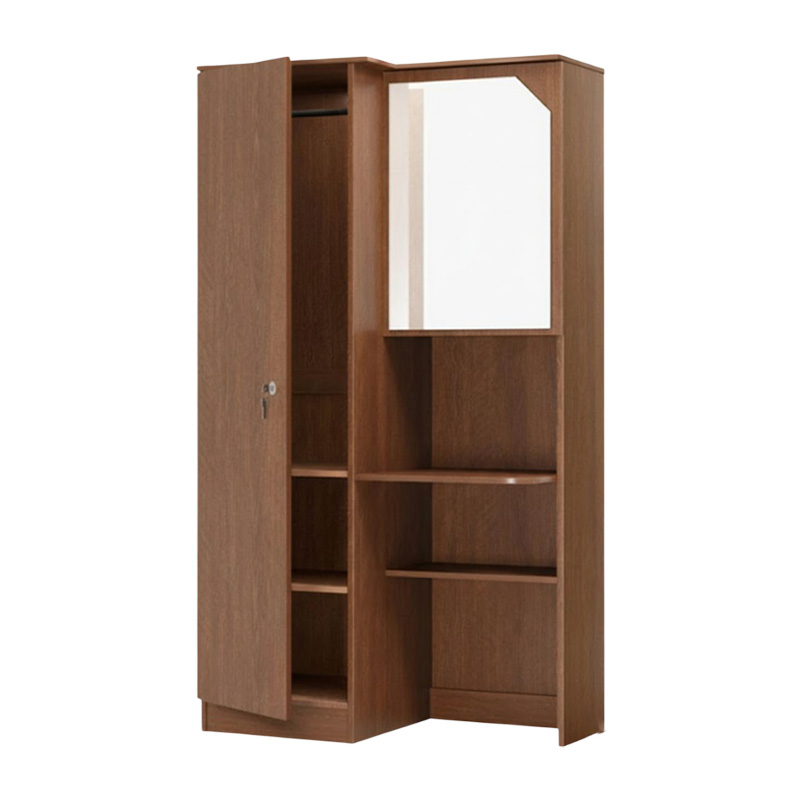 Picture of Modern Single Door Almirah and Two Shelves With Mirror | Book Shelf | Shelves | Mirror by Best Quality Furniture - Minimalistic Sophistication