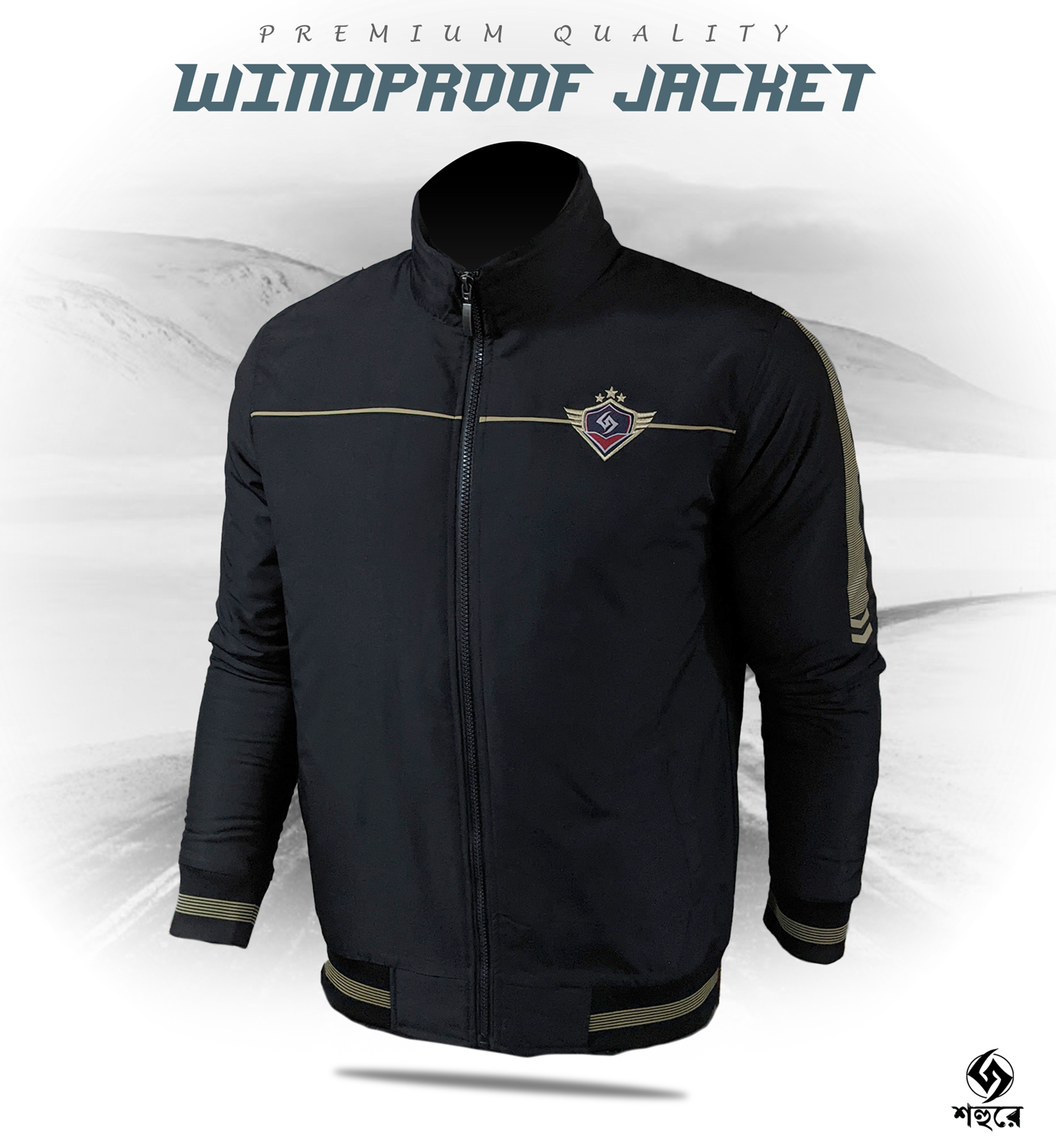Picture of Shohure Black color Double part air proof jacket