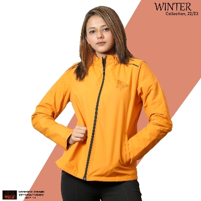 Picture of Shohure Golden Yellow color Double part air proof Ladies jacket
