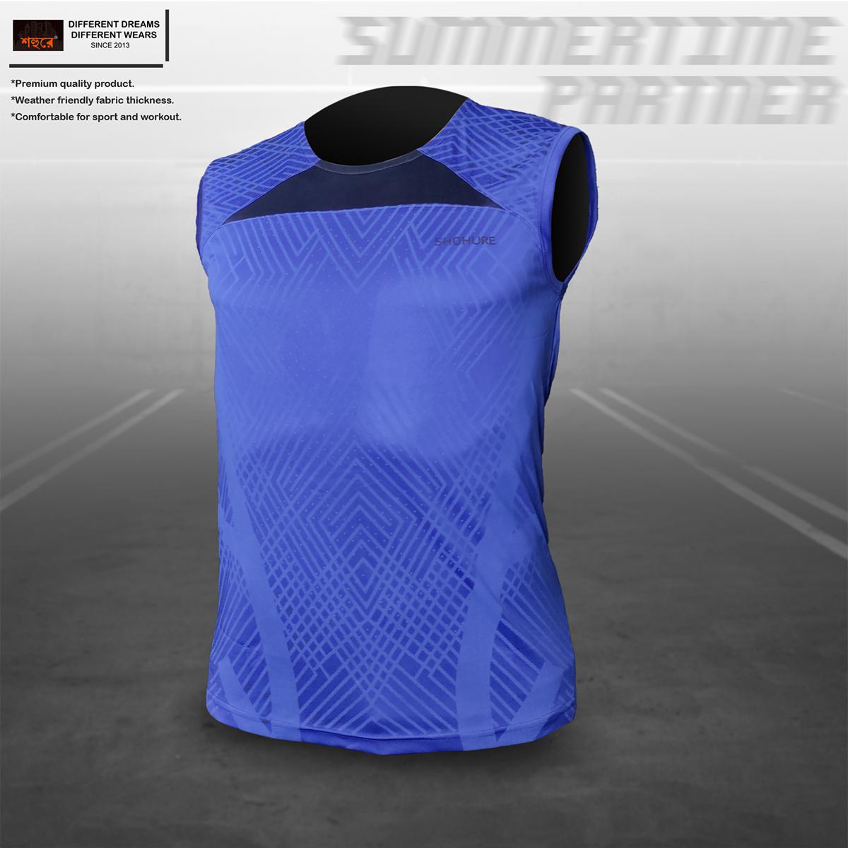 Picture of Shohure Blue color all over printed tank top