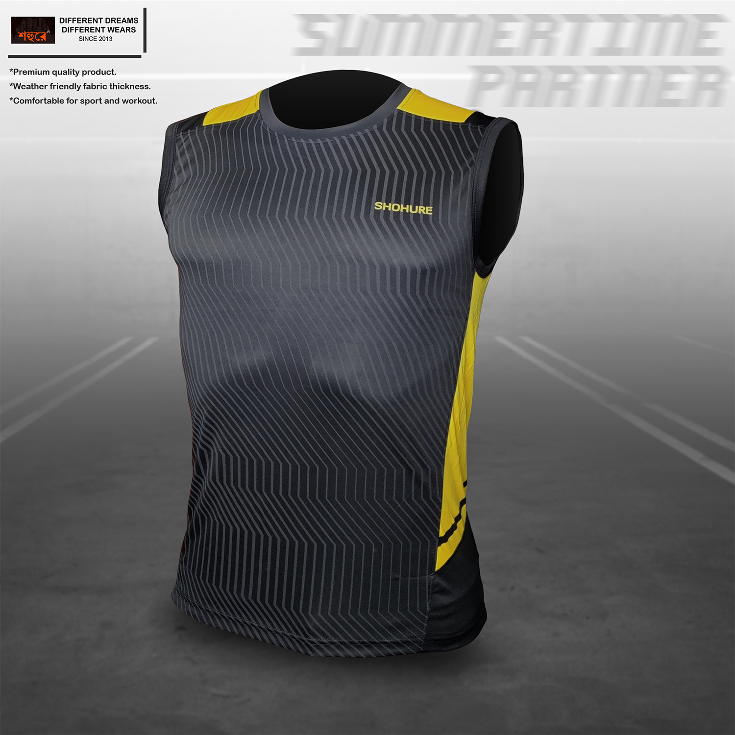 Picture of Shohure Black color all over printed tank top