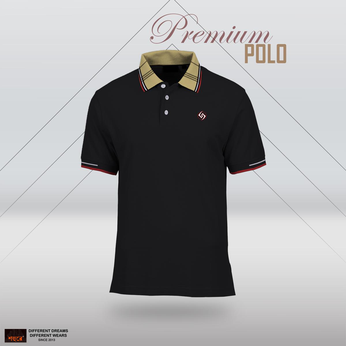 Picture of Shohure Black Color Lycra Pk Short Sleeve Polo Tshirt