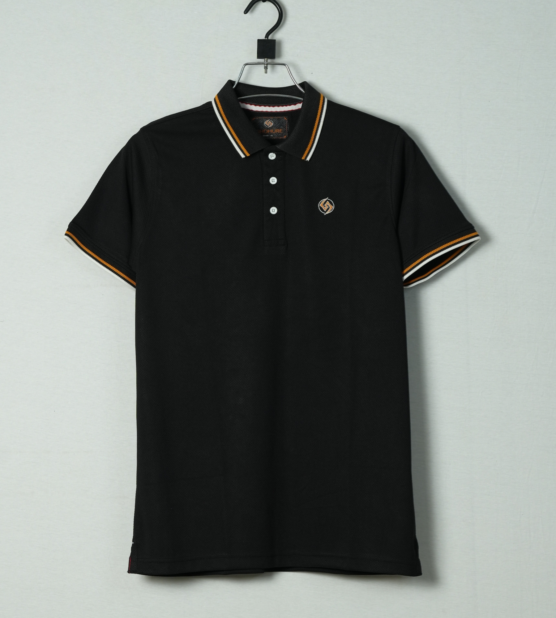 Picture of Shohure Black Color Short Sleeve Polo Tshirt