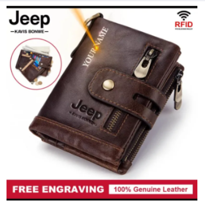 Picture of Luxury Striped Men's Leather Wallet 3 Folds Male Purse With Photo Holder Credit Card Holder For Man