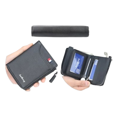 Picture of short Wallet Purse for Men Pu Leather Fashion Card Holder Clip Zipper Blocking Man Wallets