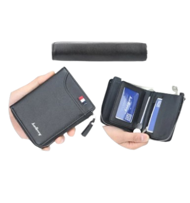 Picture of short Wallet Purse for Men Pu Leather Fashion Card Holder Clip Zipper Blocking Man Wallets