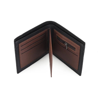 Picture of Canvas Men Wallet Black/Brown Card Holder Wallet Male Money Bag ID/photo/bank Holder Short Purse Credit Card Case Bag