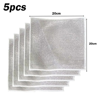 Picture of 5 Pcs Magic Cleaning Cloth | Kitchen Dishwashing Towels with Metal Steel Wire