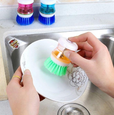 Picture of Kitchen Dispense Soap Water Dish Cleaning Brush Creative Washing