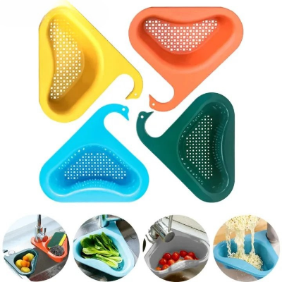 Picture of Multifunctional Sink Strainer Colander - Saddle-Shaped Mesh Drain Basket for Kitchen Waste, Vegetables & Fruits, Corner Use