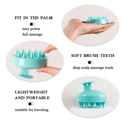 Picture of Silicone Shampoo Scalp Hair Massager Head Body Scalp Massage Brush Comb Hair Washing Comb Shower Brush Bath Spa Massage Brush