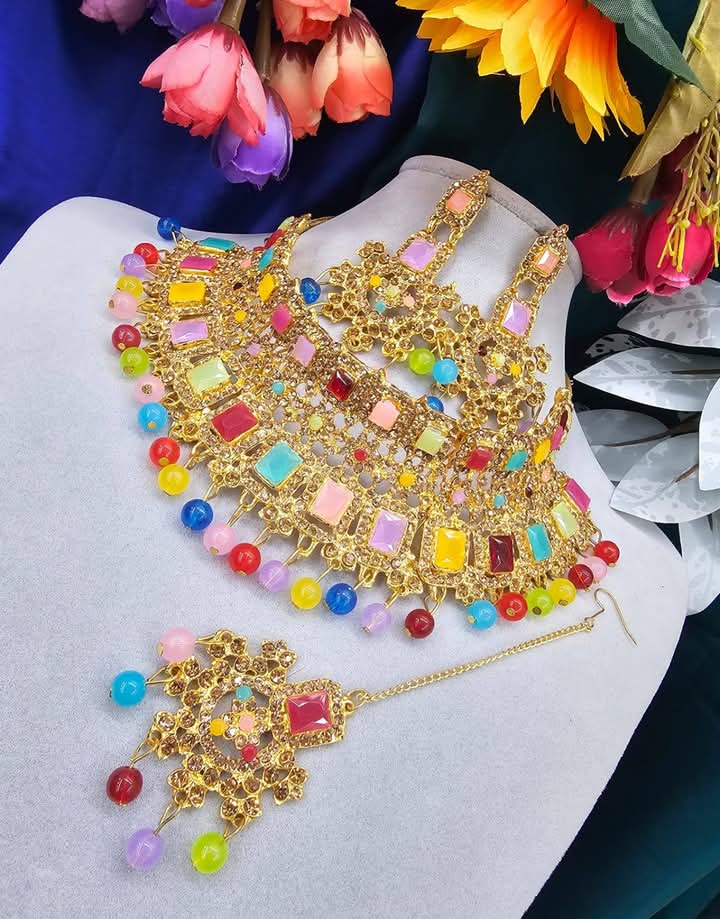 Picture of Premium muti colour Stone Jewellery Set For Women & Girls Picture of Premium muti colour Stone Jewellery Set For Women & Girls