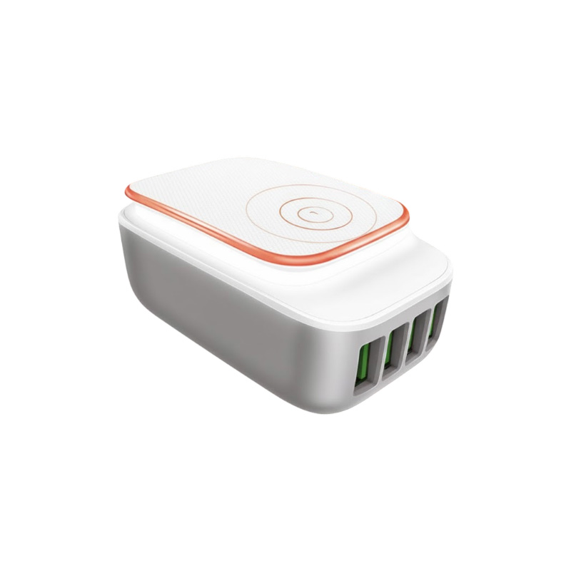 Picture of For iPhone LDNIO A4405 Universal Fast Charge 4 USB Port 4.4 A (Auto ID)  Touch LED Light with A Lightning USB Cable and Extra EU Plug