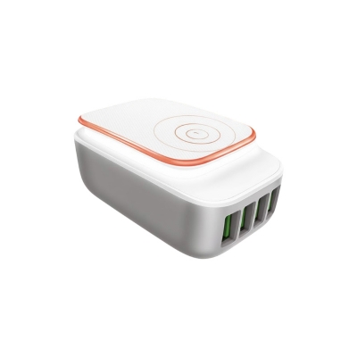 Picture of For iPhone LDNIO A4405 Universal Fast Charge 4 USB Port 4.4 A (Auto ID)  Touch LED Light with A Lightning USB Cable and Extra EU Plug