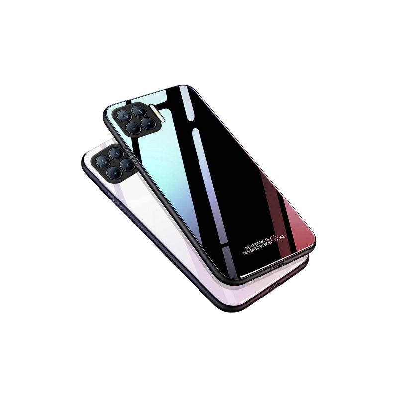 Picture of For OPPO F17 Pro (HONGKONG DESIGN) Tempered Glass Case With Soft TPU Frame Shockproof Phone Cover