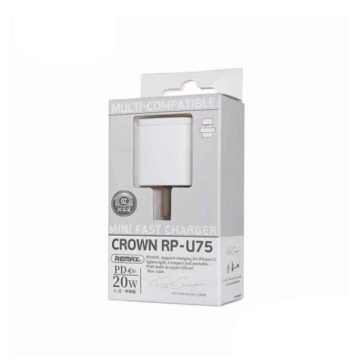 Picture of Remax RP-U75 Charger PD 20W Supports Fast Charging Technology USB Charger PD Fast RP-U75 20W (Only Adapter)