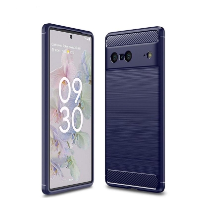 Picture of Carbon Fiber Case For Google Pixel 7 Phone Case Rubber Silicone Bumper Carbon Fiber Cover Soft TPU Anti Drop Slim Case
