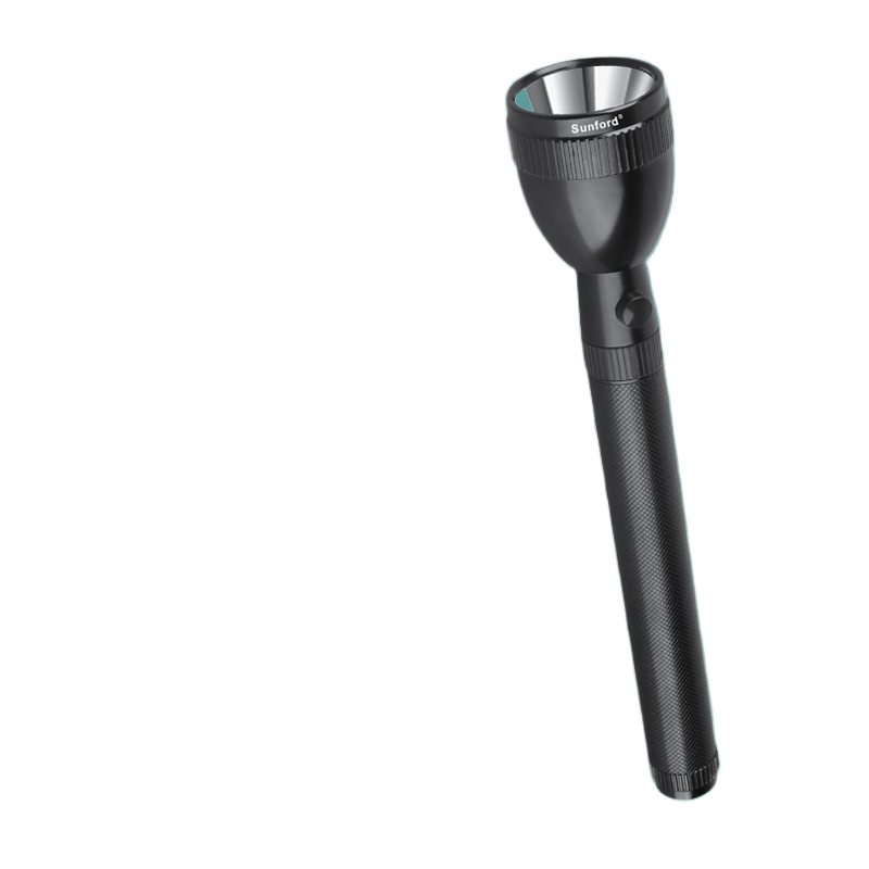Picture of Sunford SF-4915BH-5SC Rechargeable LED Flashlight Aircraft Grad Aluminium CREE LED Dynamic Flash LED Technology Torch Light Black