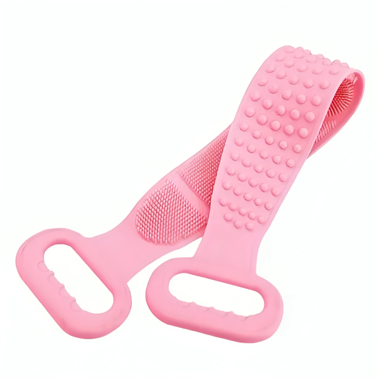 Picture of Silicone Bath Body Brush Soft Rubbing Exfoliating Massage For Shower Cleaning Bathroom Strap Belt Back Wash Clean Scrub Magic Skin Scrubber Brush Home Remove Stains Tool Medical 70cm Flexible Loofah Friction Comfort Double Sided Dual Side