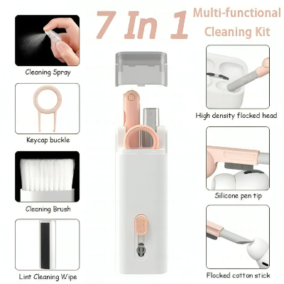 Picture of Keyboard cleaning brush kit 7 in 1 multifunctional portable cleaning pen computer headset cleaning tools keycap puller kits