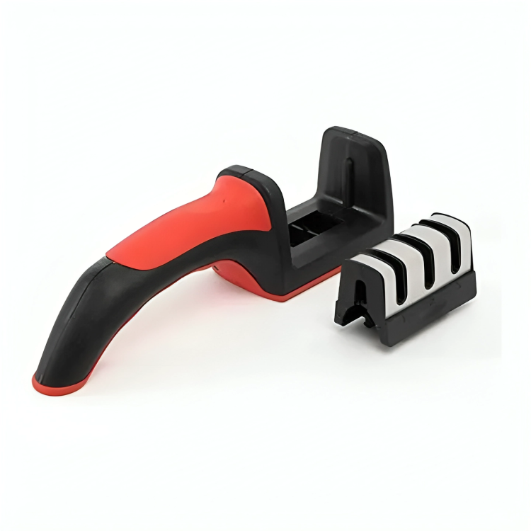 Picture of Kitchen 3-Segment Knife Sharpener Household Multi-Functional Hand-Held 3-Purpose Black Sharpening Stone by Kitchen Glance