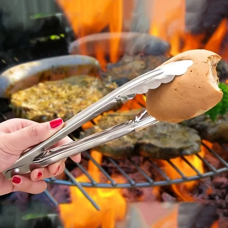 Picture of 3 Pcs 2 set Stainless steel food clip Set. Stainless steel food clip bread barbeque baked goods barbecue tool food clip. Food Tong by Kitchen Glance