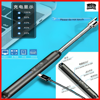 Picture of Electric Kitchen Gas Lighter Arc Lighter USB Rechargeable Long Lighter Windproof Candle Lighter Plasma Flexible Neck for Gas, Oil diyas, Agarbatti, Candles